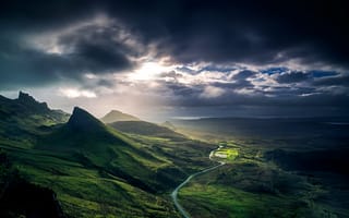 Картинка Scotland, пейзаж, горы, Шотландия, облака, рассвет, Great Britain, холмы