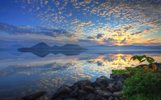 Картинка озеро Тоя, Хоккайдо, Япония