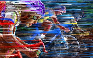 Картинка велосипед, велоспорт, гонка, скорость, цвет, вектор