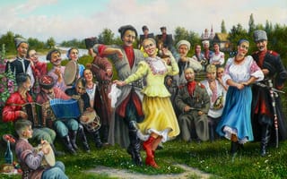 Картинка Андрей Лях, арт, казаки, праздник