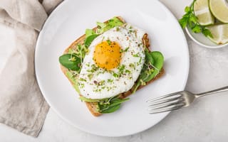 Картинка лайм, завтрак, авокадо, тарелка, тост, breakfast, egg, яичница