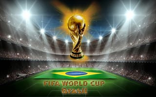Картинка Brasil, football, футбол, кубок мира, trophy, Бразилия, golden, FIFA, 2014, World Cup