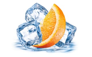 Картинка лед, апельсин, цитрус