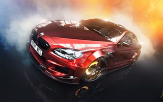 Картинка Prior Design, Car, Red, BMW, Brake, Smoke, M6