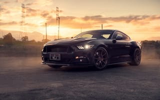 Картинка Ford, Front, Car, Muscle, Mustang, Black