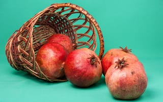 Картинка корзина, гранат, фрукты