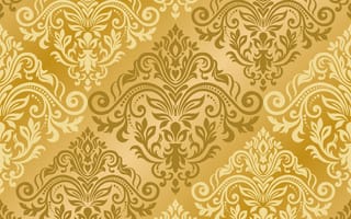 Обои seamless, орнамент, узор, золотой, damask, текстура, ornament, with, vector, pattern