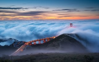 Картинка Golden Gate Bridge, San Francisco, fog