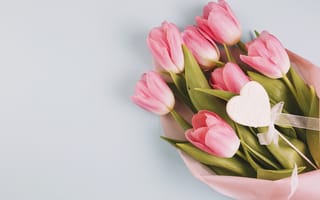 Обои цветы, розовые, romantic, букет, love, flowers, pink, wood, tender, тюльпаны, tulips, heart, сердце, spring, fresh