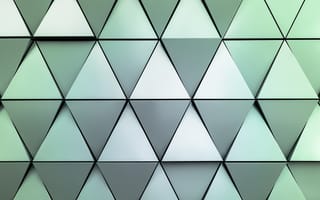 Картинка Треугольники, Зеленые, Стена