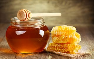 Картинка мед, сладкое, баночка, мёд, банка, ложка, соты