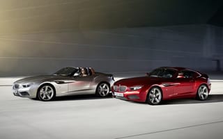 Картинка красный, Coupe, серебристый, Загато, Zagato, передок, BMW, Roadster, БМВ, Купе, Родстер