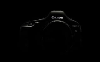 Картинка фотоаппарат, черный фон, 1Dx, Canon