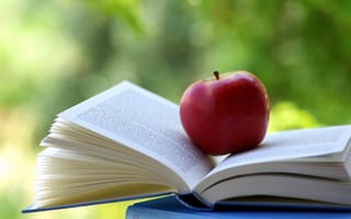 Картинка книга, яблоко, предмет, фрукты, чтение