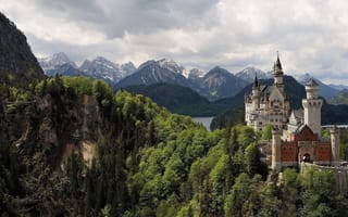Картинка замок, горы, природа