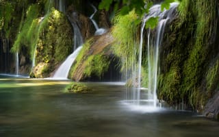 Картинка река, природа, водопад