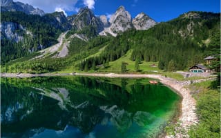 Картинка горы, Швейцария, озеро, природа, лес
