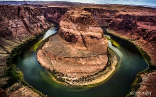 Картинка Grand Canyon National Park, скалы, Horseshoe Bend, река Колорадо, Подкова, природа, каньон