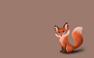 Картинка лиса, fox, животное, минимализм