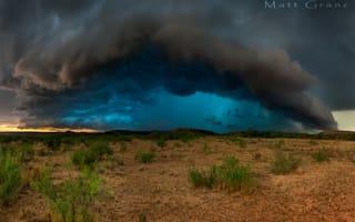 Картинка шторм, пустыня, тучи, Техас, США