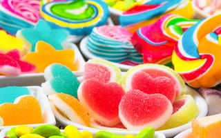 Картинка сердечки, сладости, hearts, slices, мармелад, sweets, дольки, marmalade