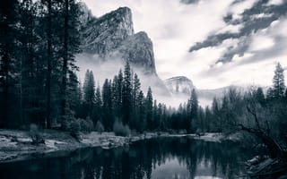 Картинка Merced River, долина Йосемити, река, Yosemite National Park