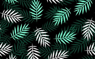 Картинка white, green, leaves, текстура, pattern