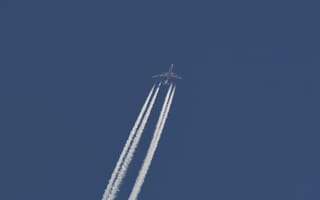 Картинка самолёт, небо, след