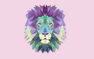 Картинка лев, минимализм, светлый фон, lion, абстракция