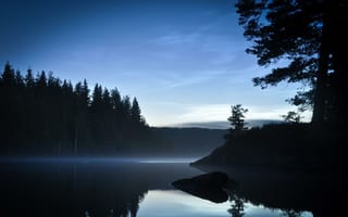 Обои озеро, Day Or Night, лес, деревья