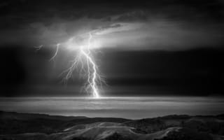 Картинка lightning, clouds, California, Вудсайд, молнии, Калифорния, облака, Woodside