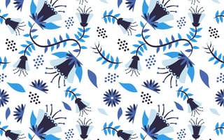 Картинка flower, белый, pattern, Blue, текстура