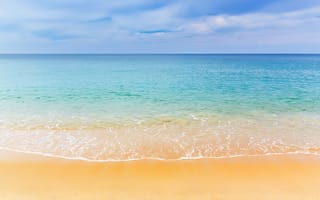 Обои песок, море, пляж, небо, romantic, beach, волны, sky, summer, лето, sand, sea, blue, wave