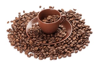 Картинка блюдце, чашка, кофейные зерна, saucer, Cup, coffee beans