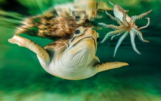 Картинка подводный мир, черепаха, Австралия