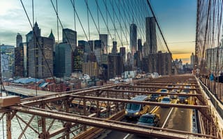 Картинка США, Манхэттен, Бруклинский мост, Brooklyn Bridge