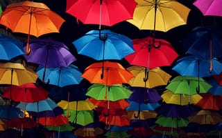Картинка свет, радуга, зонтик, зонт, цвет