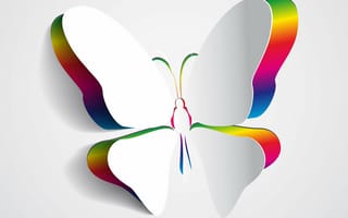 Картинка 3D, бабочка, цвета, крылья