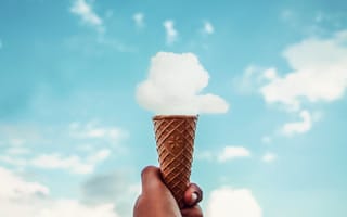 Картинка рожок, мороженое, облако