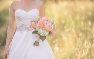 Обои платье, букет, невеста, свадьба, свадебный