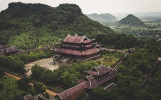 Картинка лес, пейзаж, Вьетнам, дворец, горы, природа