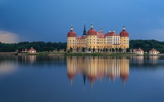 Обои Moritzburg Castle, Germany, вода, Германия, отражение, Замок Морицбург