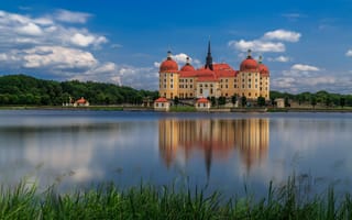 Картинка Moritzburg Castle, Германия, Замок Морицбург, отражение, вода, Germany