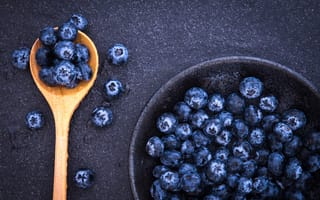 Картинка ягоды, черника, berries, blueberry, fresh, ложка, spoon, голубика