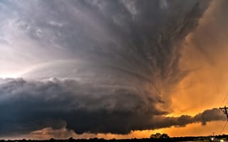 Картинка amazing, sunset, clouds, Cumulonimbus, winter, rain, Storm, USA