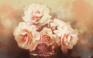 Картинка цветы, арт, текстура, розы