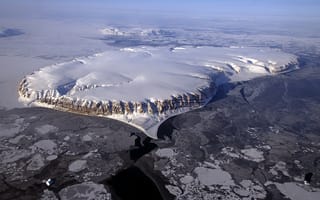 Картинка Гренландия, снег, льдины, пейзаж
