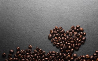 Картинка coffee, beans, roasted, зерна, кофе, texture, heart, love, сердце