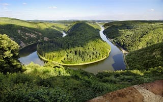 Картинка германия, река, поворот