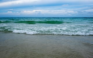 Картинка песок, море, лето, wave, summer, sea, beach, волны, пляж, sand, seascape